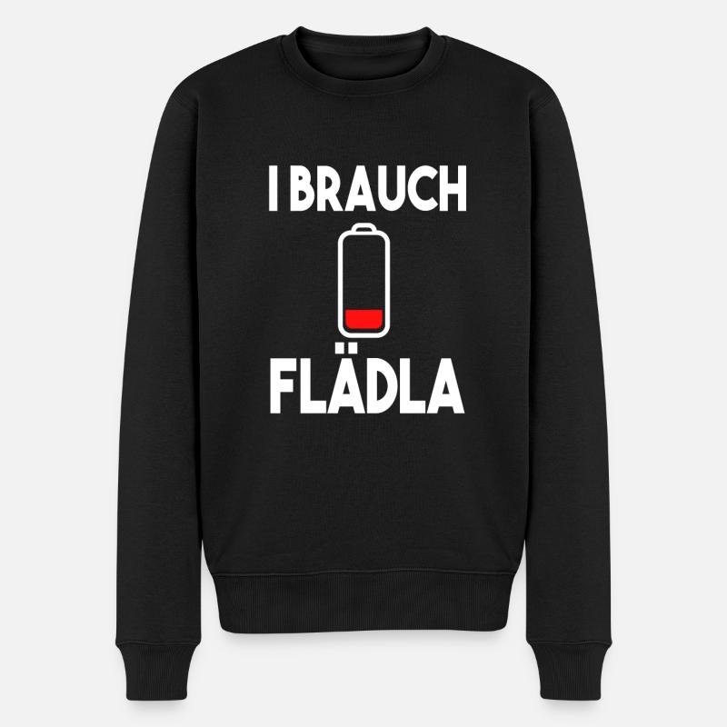 Schwäbisch Flädle Flädla - Männer Premium Bio Pullover - Schwarz