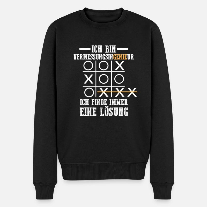 Ich bin Ingenieur Vermessungsingenieur - Männer Premium Bio Pullover - Schwarz