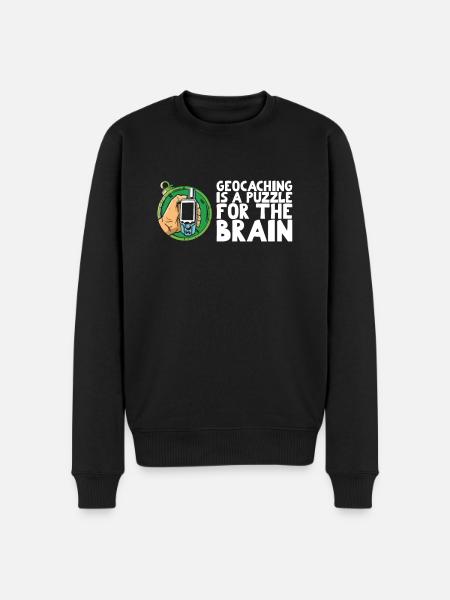 Geocaching er et puslespil for hjernen - Økologisk premium-sweatshirt til mænd - sort
