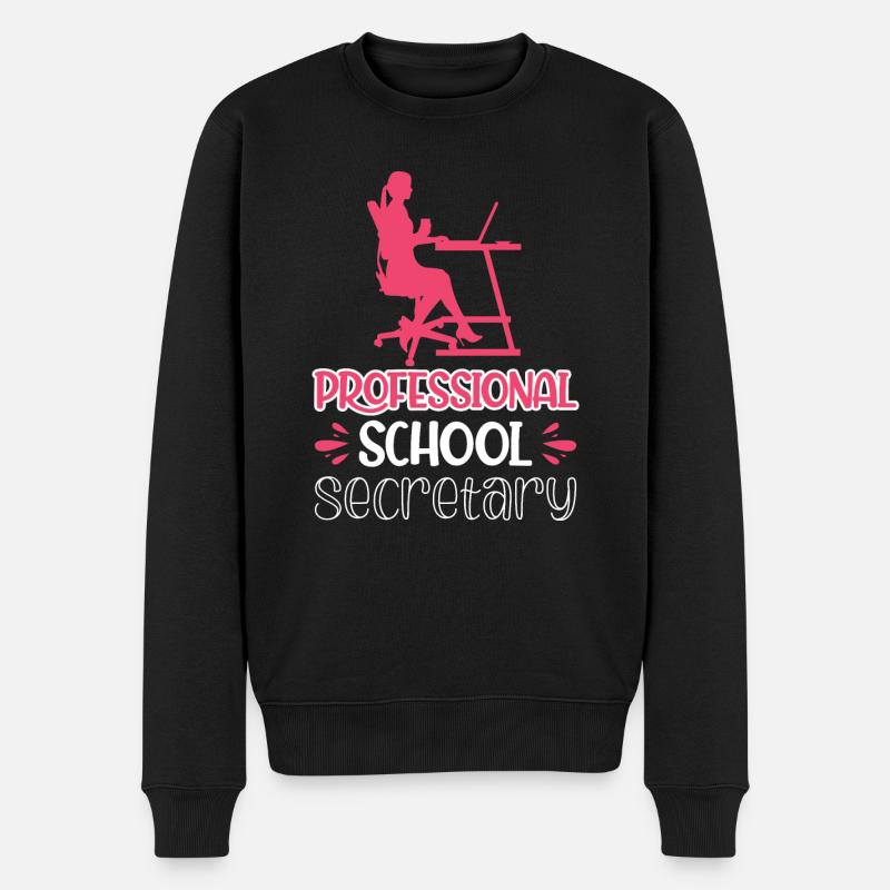 Sekretärin der Berufsschule - Männer Premium Bio Pullover - Schwarz