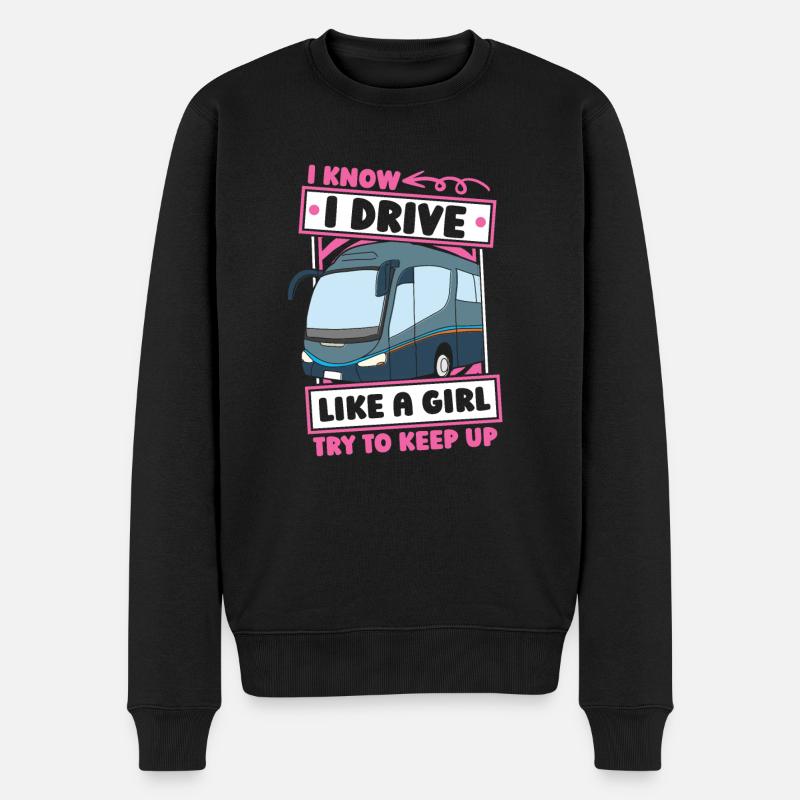 Chauffeur de bus filles - Pull Premium bio Homme - noir