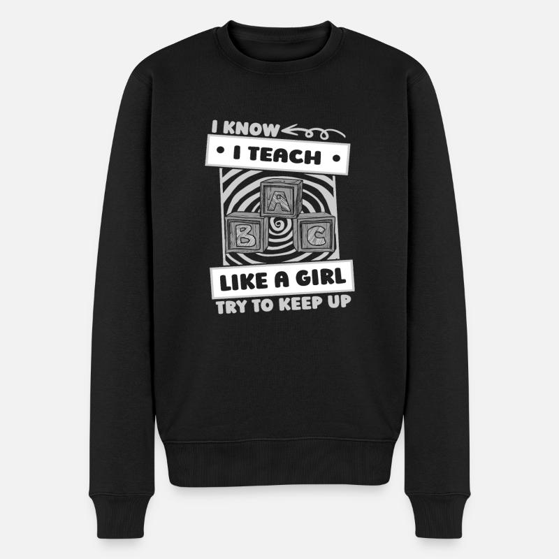 Erzieherin Kindergärtnerin Tagesmutter Mädchen - Männer Premium Bio Pullover - Schwarz