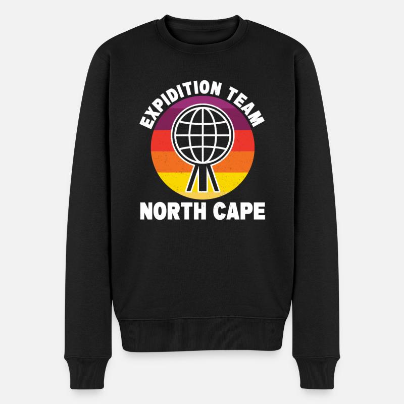 Nordkap/ North Cape team Rundreise design - Männer Premium Bio Pullover - Schwarz