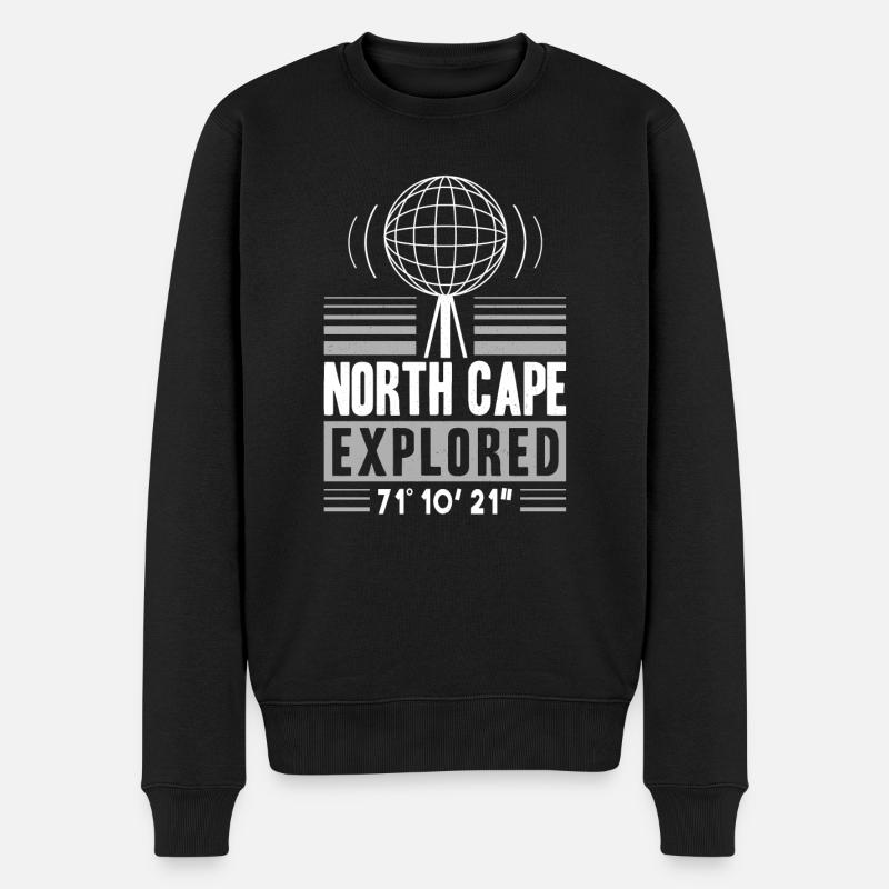 Nordkap/ North Cape team Rundreise design - Männer Premium Bio Pullover - Schwarz