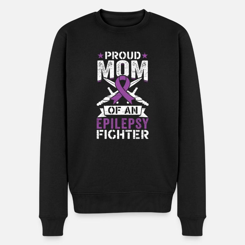 Mutter Einer Mutter Einer Epilepsie-kämpferin - Männer Premium Bio Pullover - Schwarz
