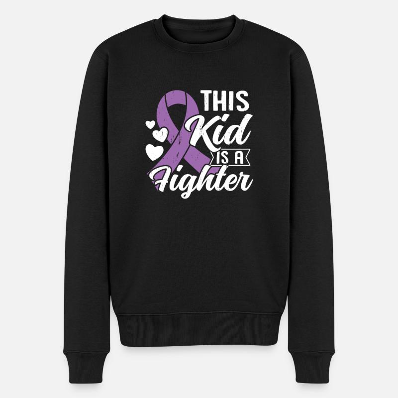 Epilepsie Kid Purple Ribbon Epileptische Epilepsie - Männer Premium Bio Pullover - Schwarz