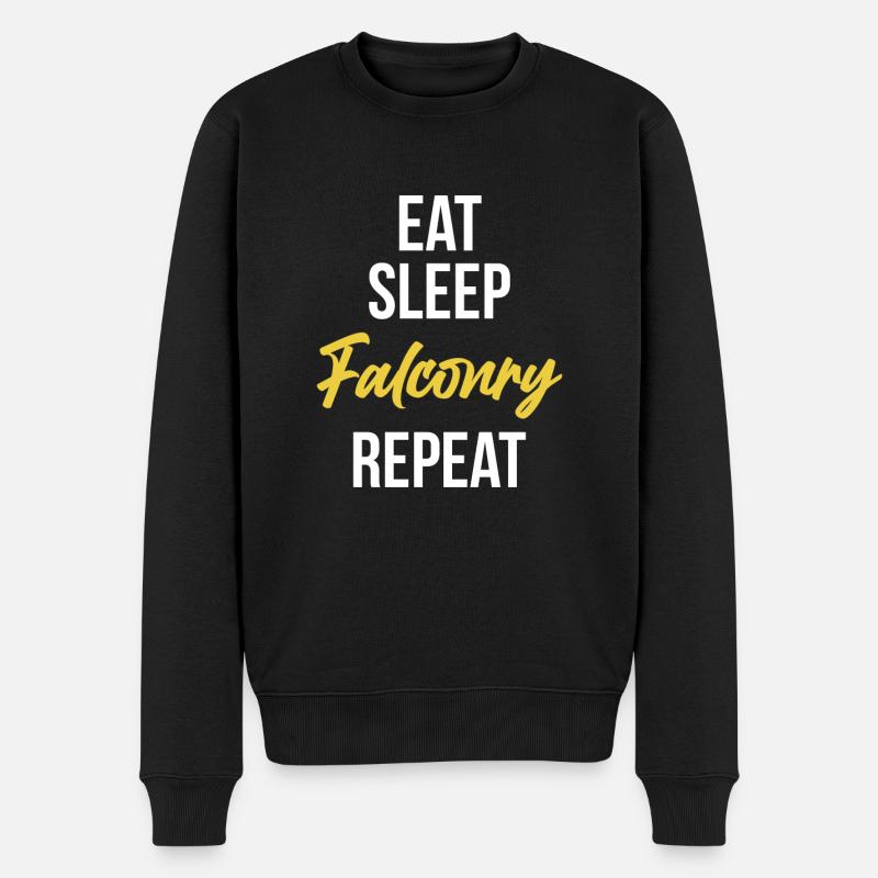 Manger Sommeil Fauconnerie Répéter - Pull Premium bio Homme - noir