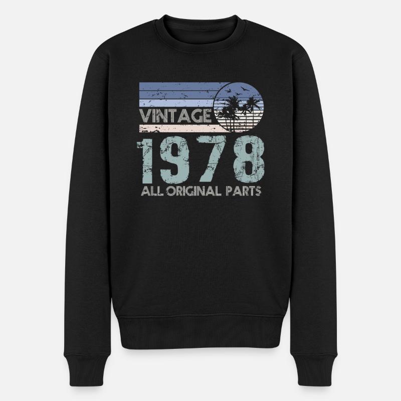 Limited Edition 1978 Vintage - Männer Premium Bio Pullover - Schwarz