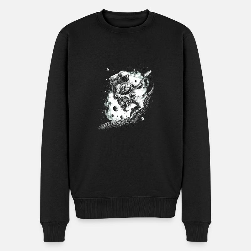 Astronaut Guitar Player - Männer Premium Bio Pullover - Schwarz