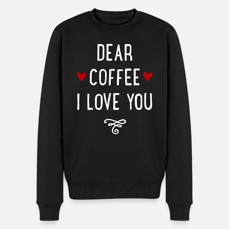 Kaffee - Männer Premium Bio Pullover - Schwarz