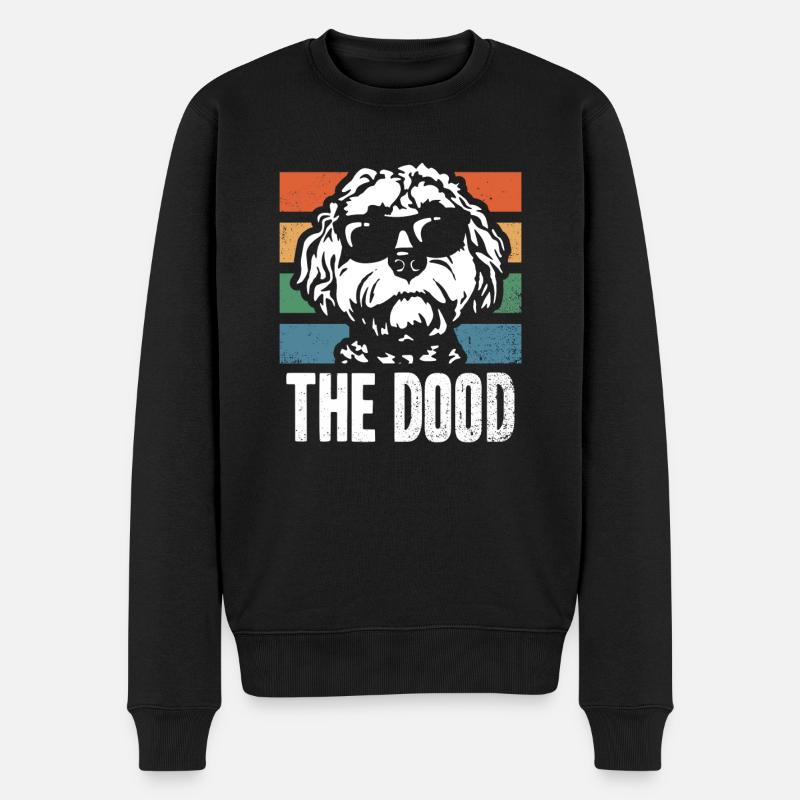 Le Dood Doodle Labradoodle Goldendoodle - Pull Premium bio Homme - noir