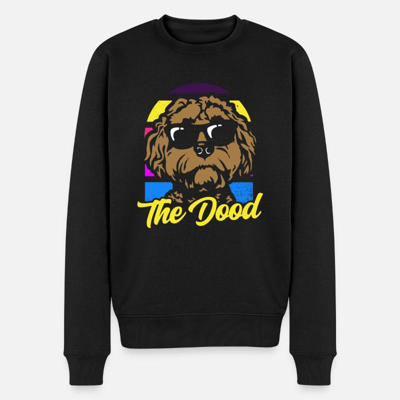 Le Dood Doodle Labradoodle Goldendoodle - Pull Premium bio Homme - noir