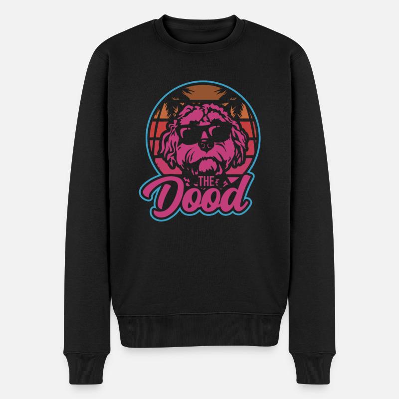 Le Dood Doodle Labradoodle Goldendoodle - Pull Premium bio Homme - noir