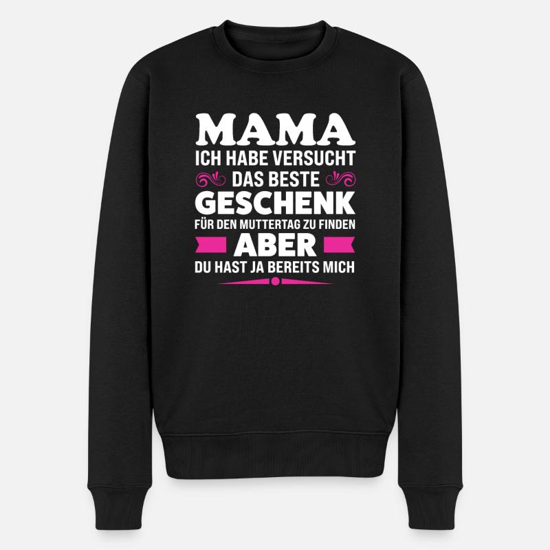 Mutter Familie Mama Geschenk - Männer Premium Bio Pullover - Schwarz