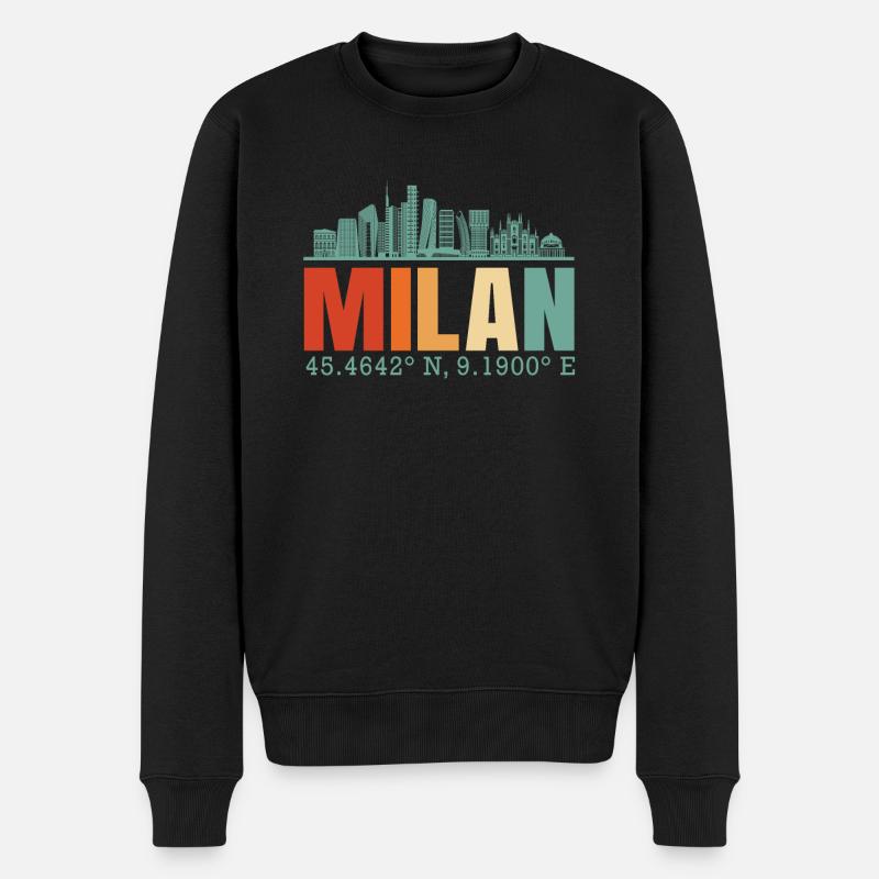 Milan - Männer Premium Bio Pullover - Schwarz