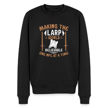 LARP World One NPC At A Time Funny Roleplaying - Männer Premium Bio Pullover - Schwarz - Vorne - Nico (187cm)