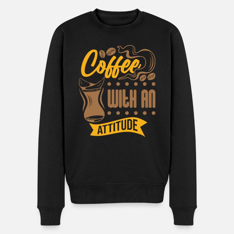 Coffee with Attitude - Männer Premium Bio Pullover - Schwarz
