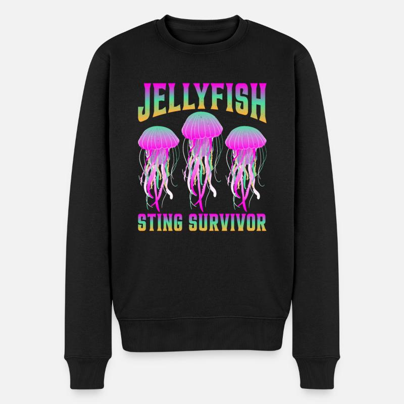 Jellyfish Sting Survivor 6 - Männer Premium Bio Pullover - Schwarz