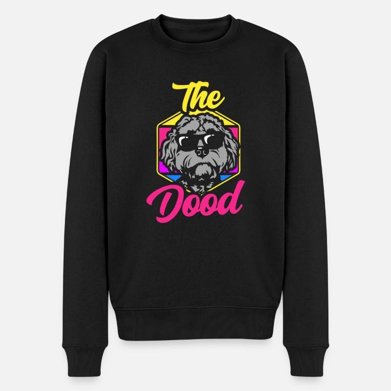 Le Dood Doodle Labradoodle Goldendoodle - Pull Premium bio Homme - noir
