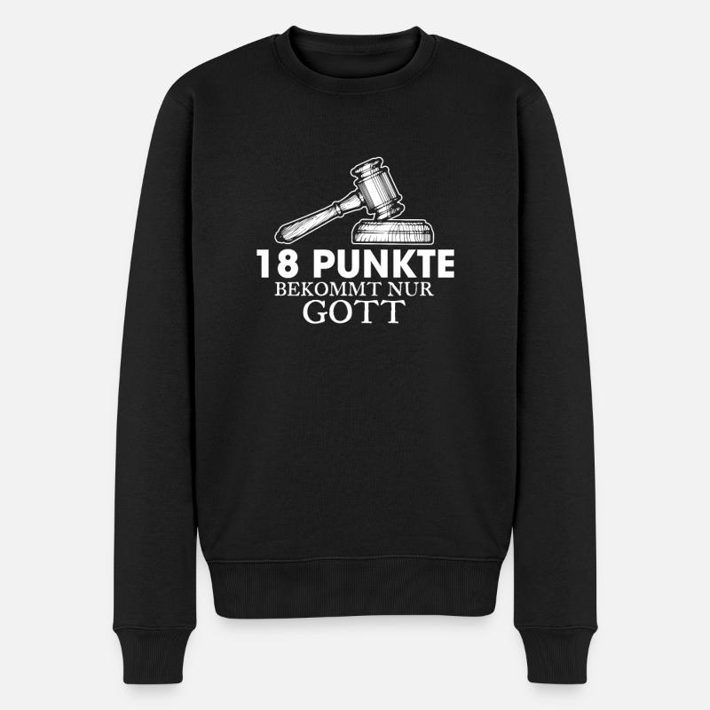 18 Punkte bekommt nur Gott Anwalt Jurastudent - Männer Premium Bio Pullover - Schwarz