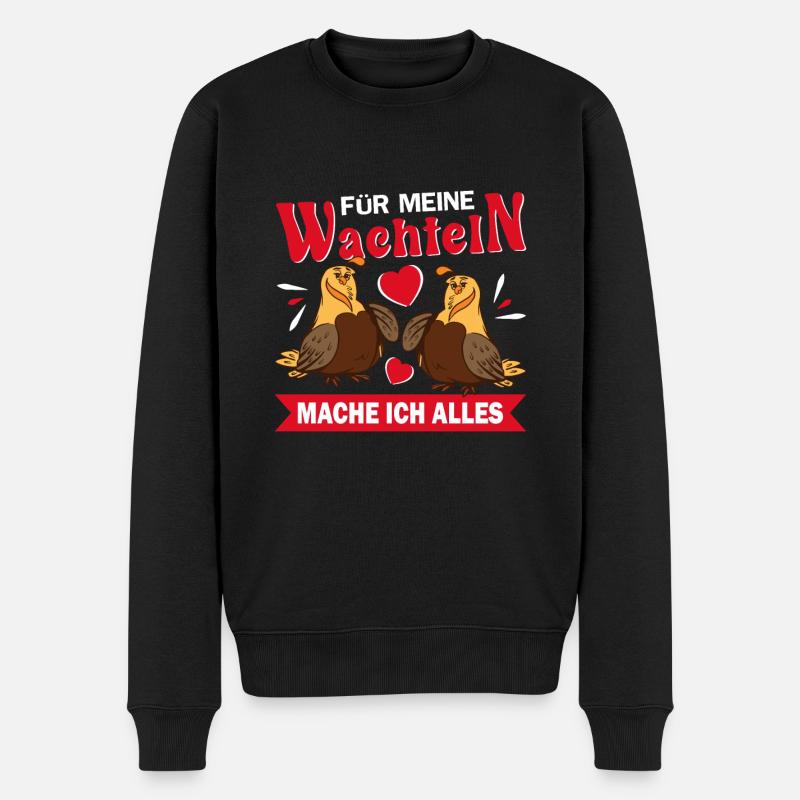 Wachtel Wachtelbesitzer Wachtelflüsterer - Männer Premium Bio Pullover - Schwarz