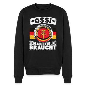 Ostdeutscher Ossi DDR Ostdeutschland - Männer Premium Bio Pullover - Schwarz - Vorne - Nico (187cm)