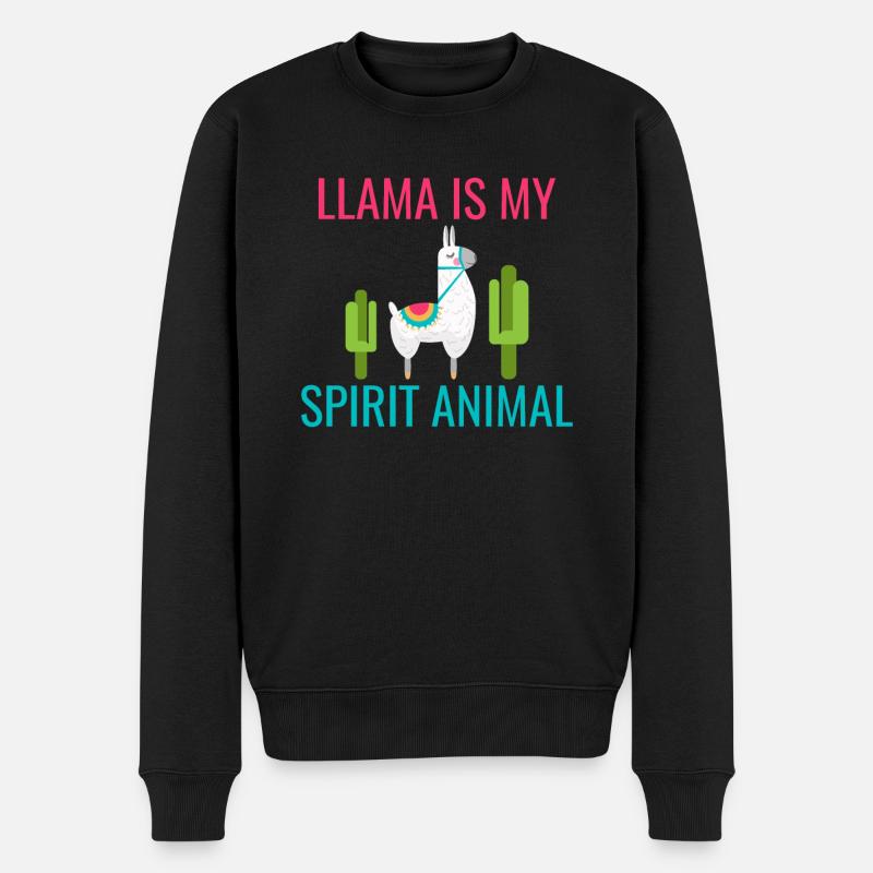 Lama Geschenk Lama Liebhaber Geschenk - Männer Premium Bio Pullover - Schwarz