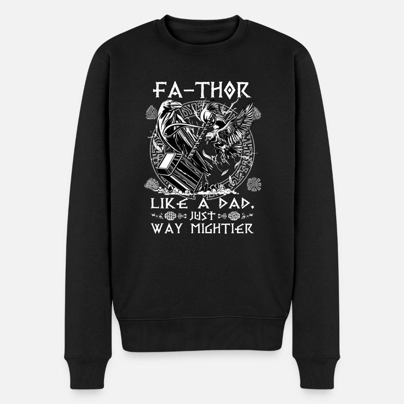 Herren Vathor - Vatertag Vatertagsgeschenk Viking - Männer Premium Bio Pullover - Schwarz