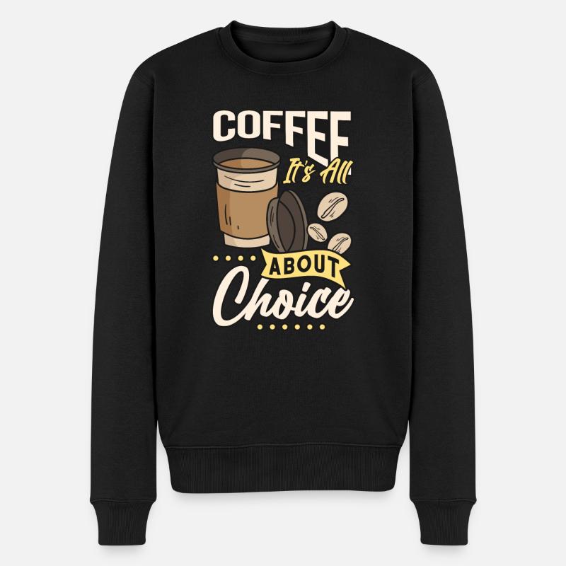 All About Choice Coffee - Männer Premium Bio Pullover - Schwarz