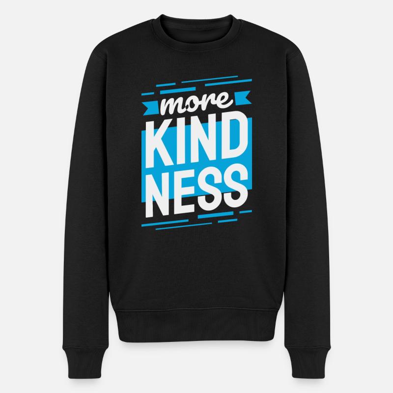 More Kindness - Männer Premium Bio Pullover - Schwarz