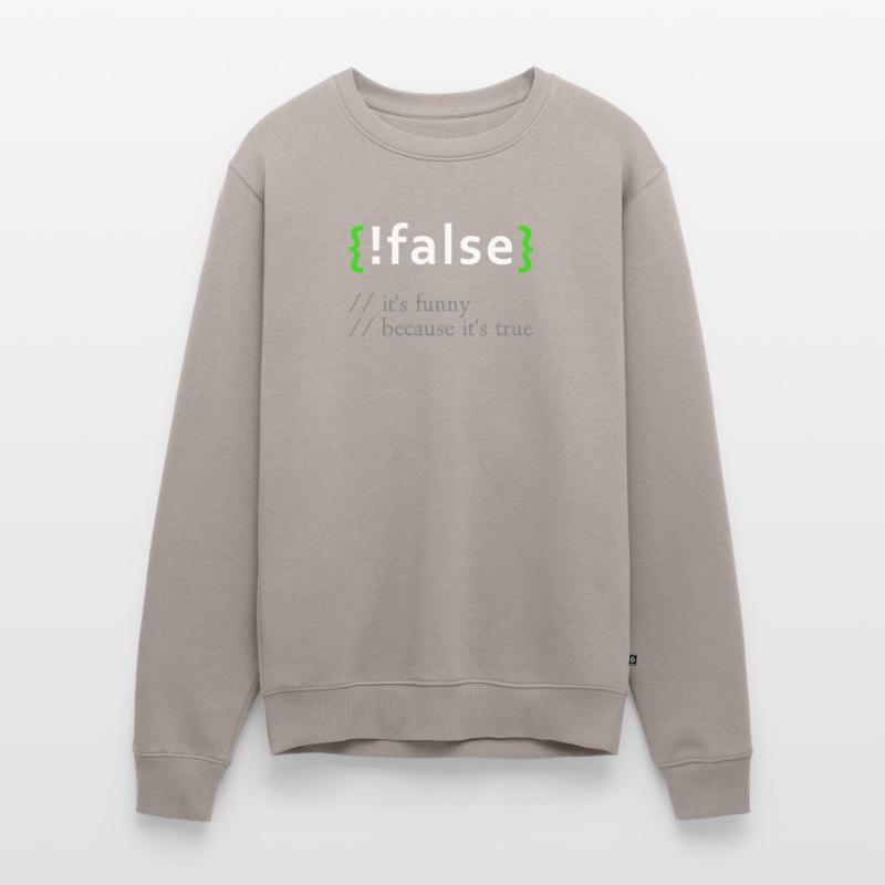 !False - Funny Coding Programmer Computer Program Men's Premium Organic Jumper