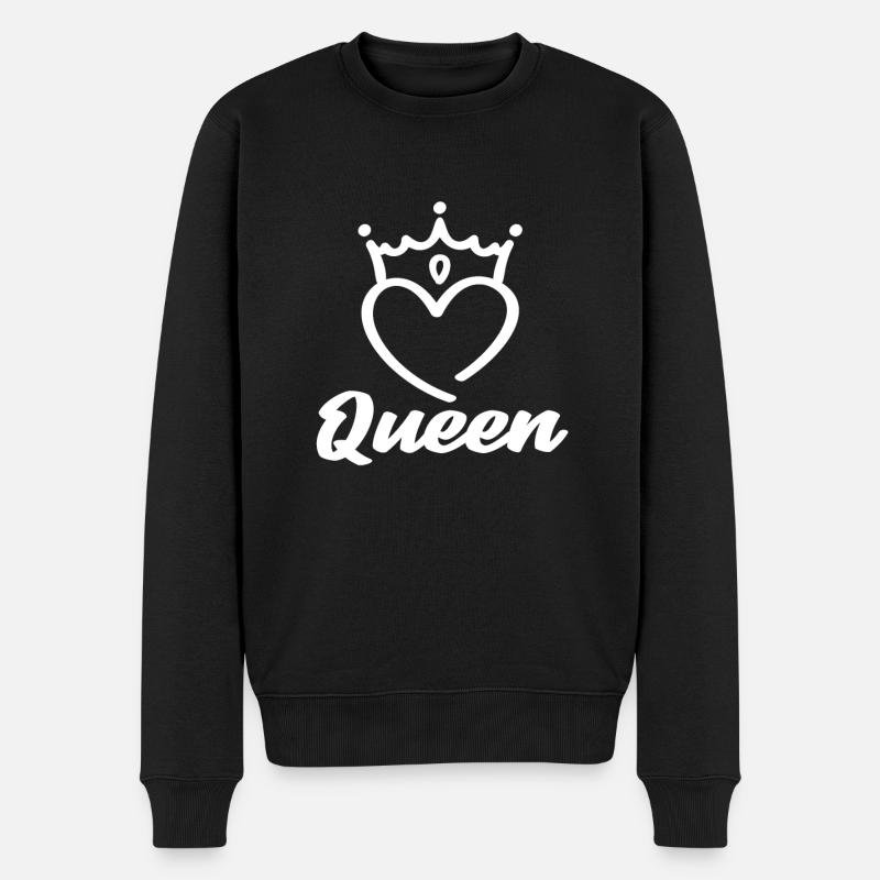 Queen - Männer Premium Bio Pullover - Schwarz