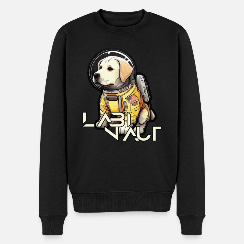 LabbiNaut Labrador Astronauten Hundepapa - Männer Premium Bio Pullover - Schwarz