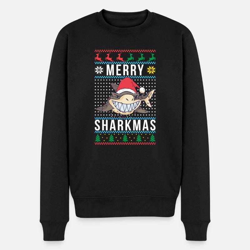 Hai Geschenk Hai Liebhaber - Männer Premium Bio Pullover - Schwarz