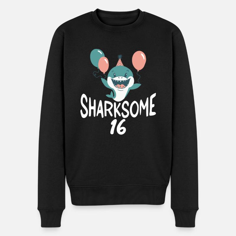 Hai Geschenk Hai Liebhaber - Männer Premium Bio Pullover - Schwarz