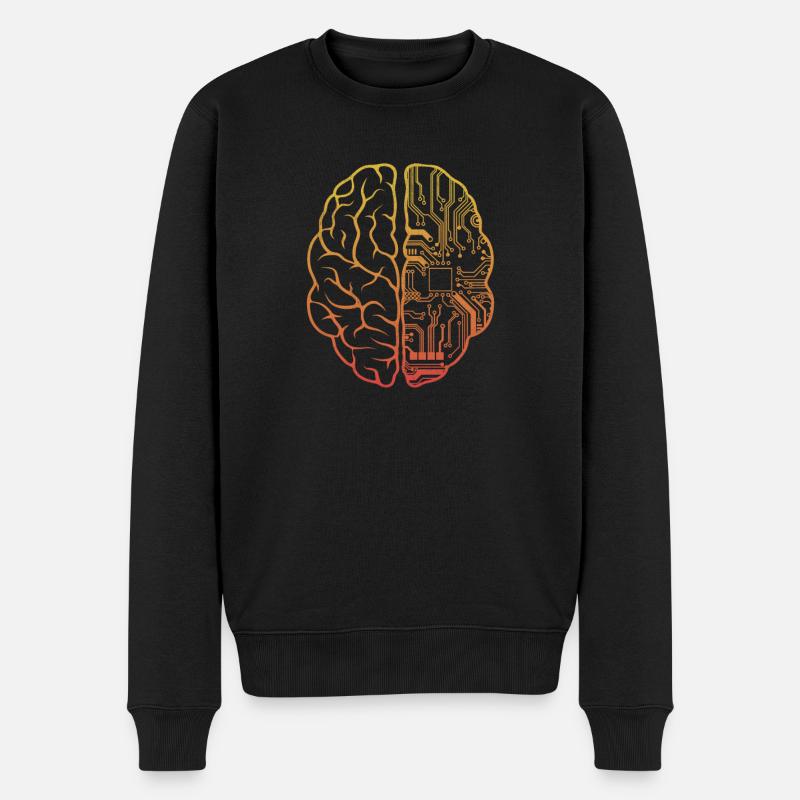 Programmierer Coding - Entwickler Programmieren Gehirn - Männer Premium Bio Pullover - Schwarz