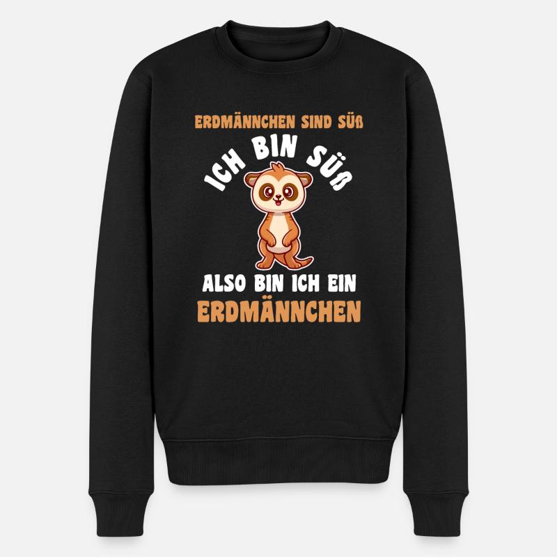 Erdmännchen - Männer Premium Bio Pullover - Schwarz