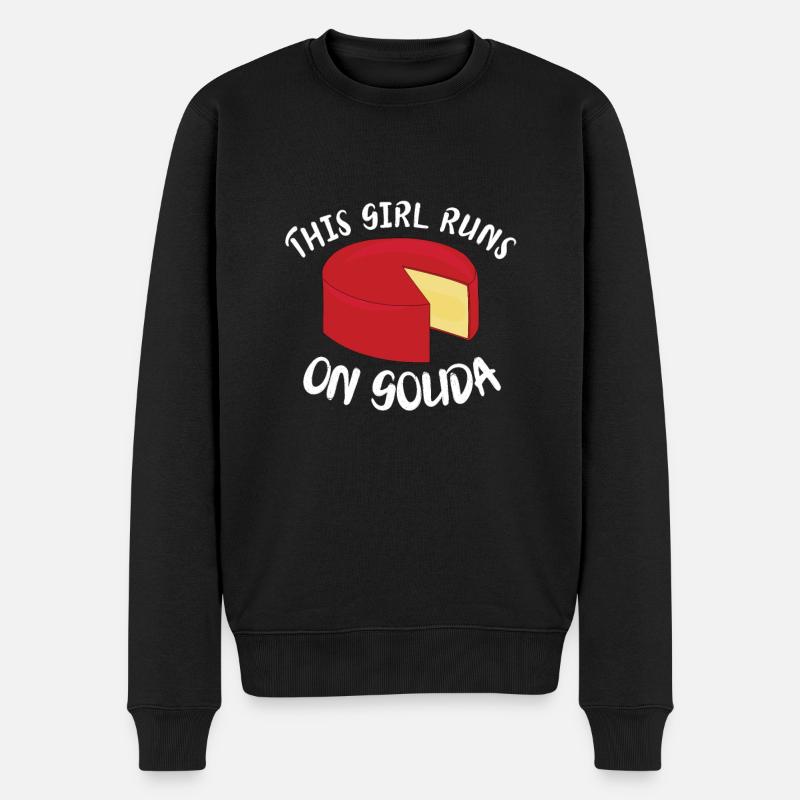 Gouda Käse - Männer Premium Bio Pullover - Schwarz
