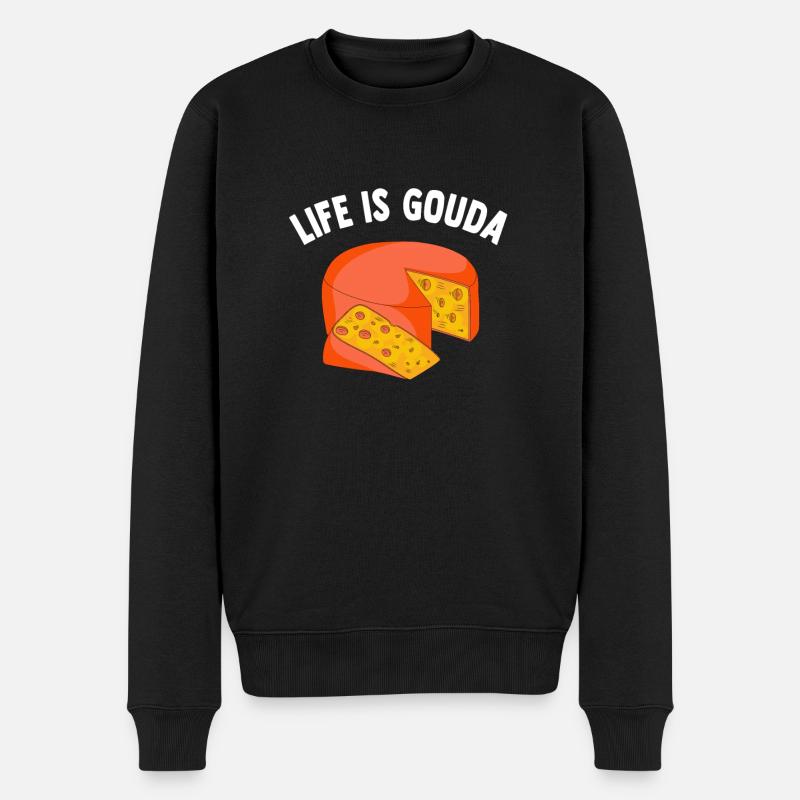 Fromage Gouda - Pull Premium bio Homme - noir