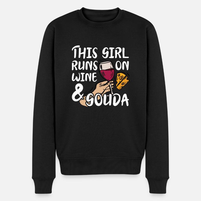 Gouda Käse - Männer Premium Bio Pullover - Schwarz