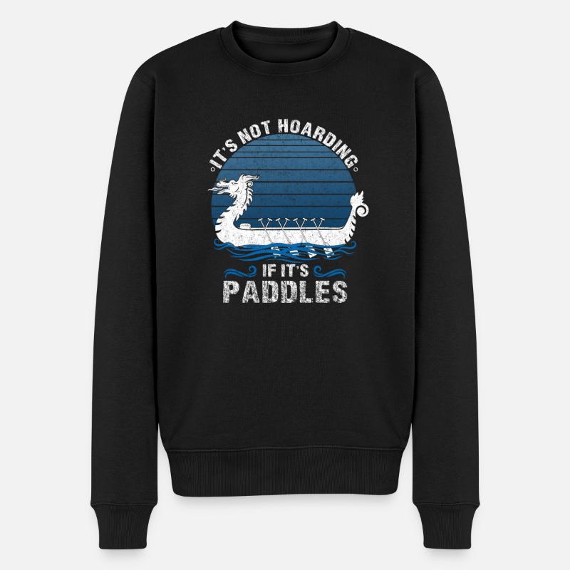 Wikinger nordisch Drachenboot - Männer Premium Bio Pullover - Schwarz