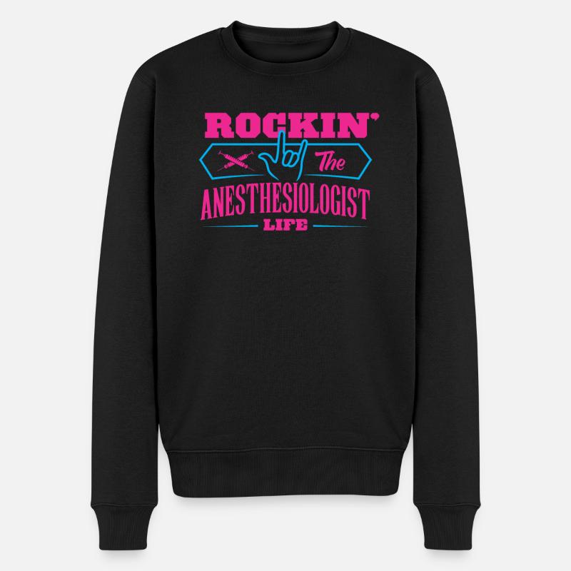 Narkosearzt Anästhesiearzt Anästhesie - Männer Premium Bio Pullover - Schwarz
