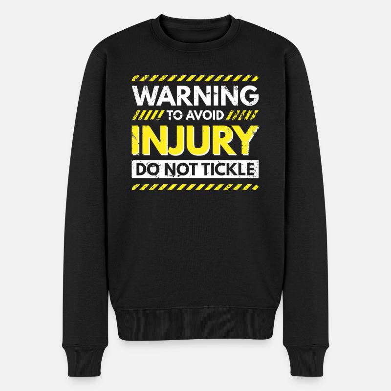 Avertissement - pour éviter les blessures - ne pas chatouiller - Pull Premium bio Homme - noir