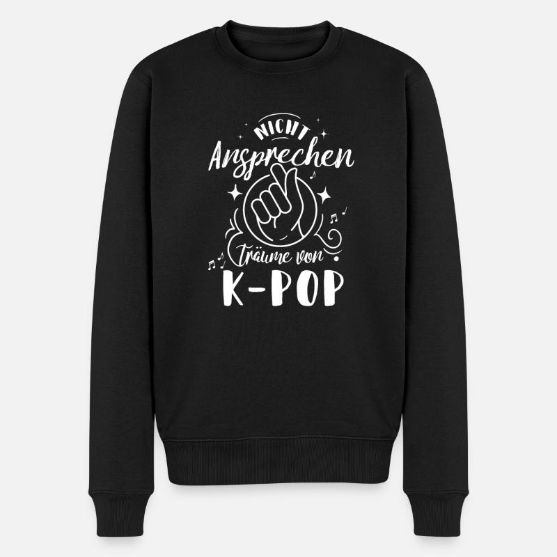 Nicht ansprechen Koreanische Popmusik Kpop - Männer Premium Bio Pullover - Schwarz
