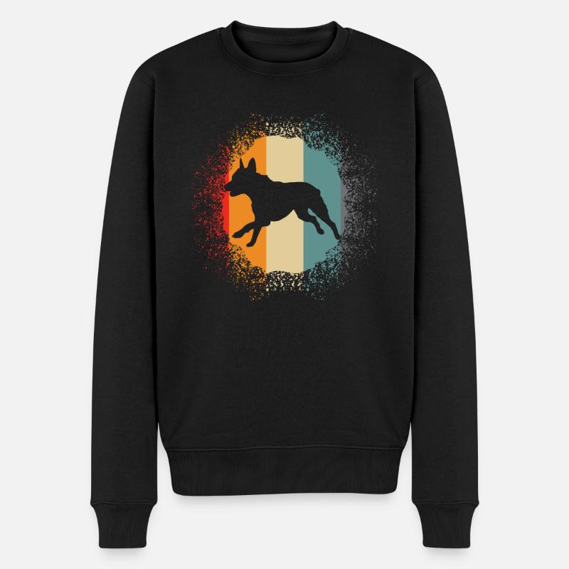 Belgian Molinois Retro - Männer Premium Bio Pullover - Schwarz