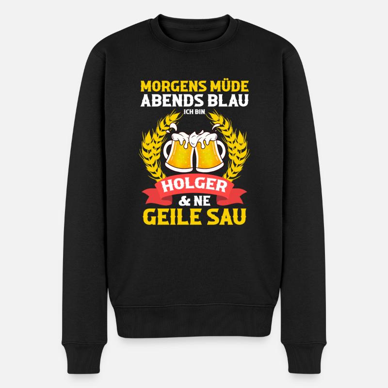 Holger - Männer Premium Bio Pullover - Schwarz