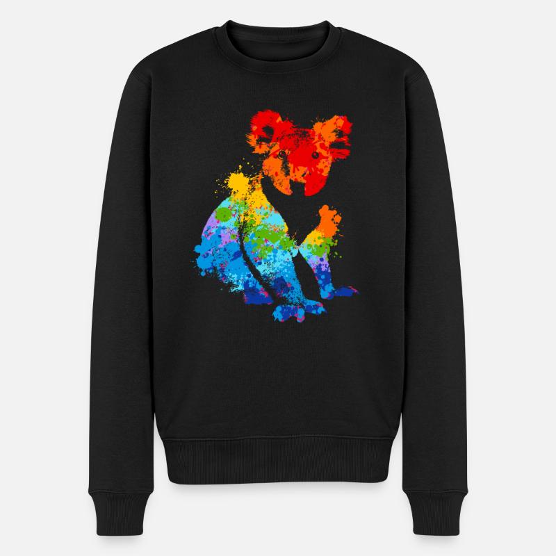 Splash de couleur Koala Colorful Koala - Pull Premium bio Homme - noir