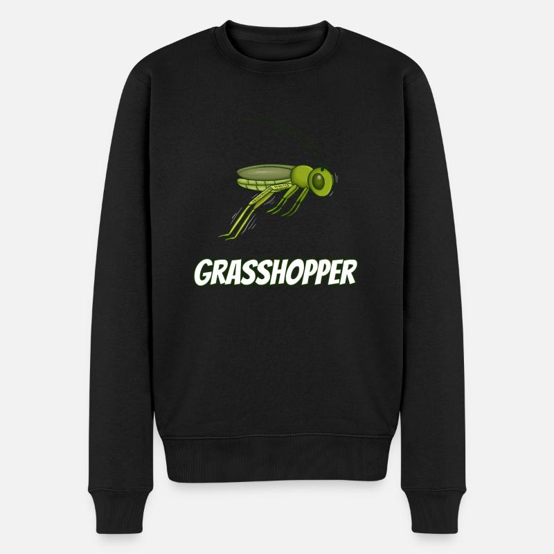 Grashüpfer - Männer Premium Bio Pullover - Schwarz