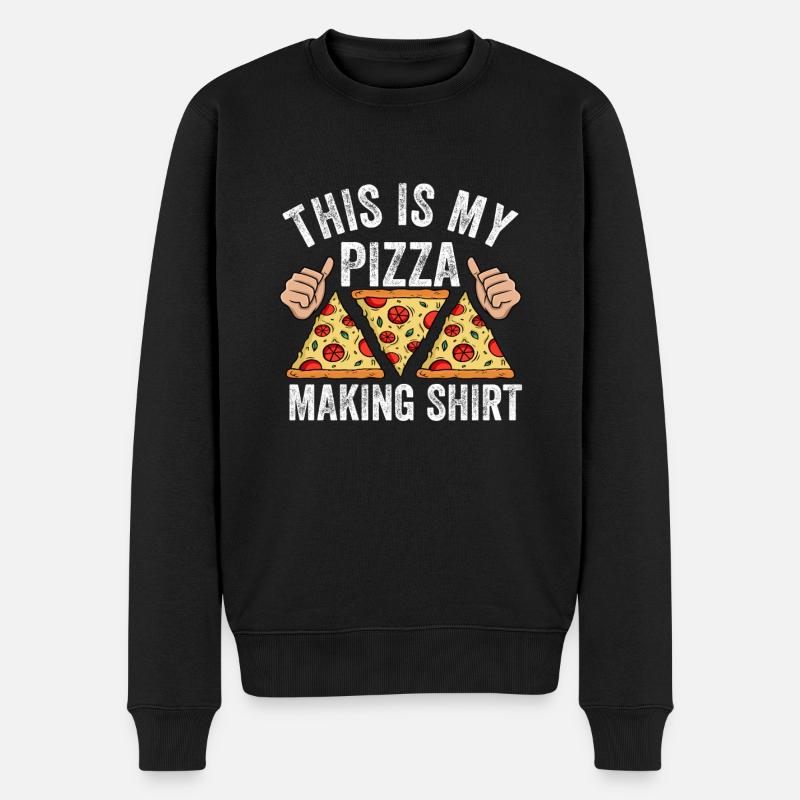 Pizza Bäcker Pizza selber machen - Männer Premium Bio Pullover - Schwarz