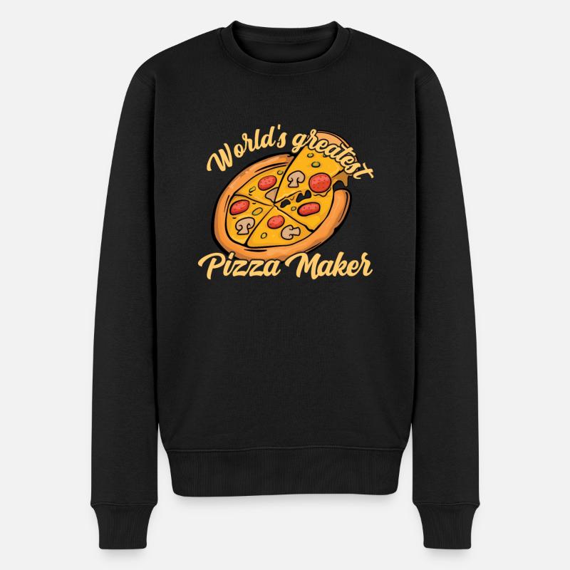 Pizza Bäcker Pizza selber machen - Männer Premium Bio Pullover - Schwarz